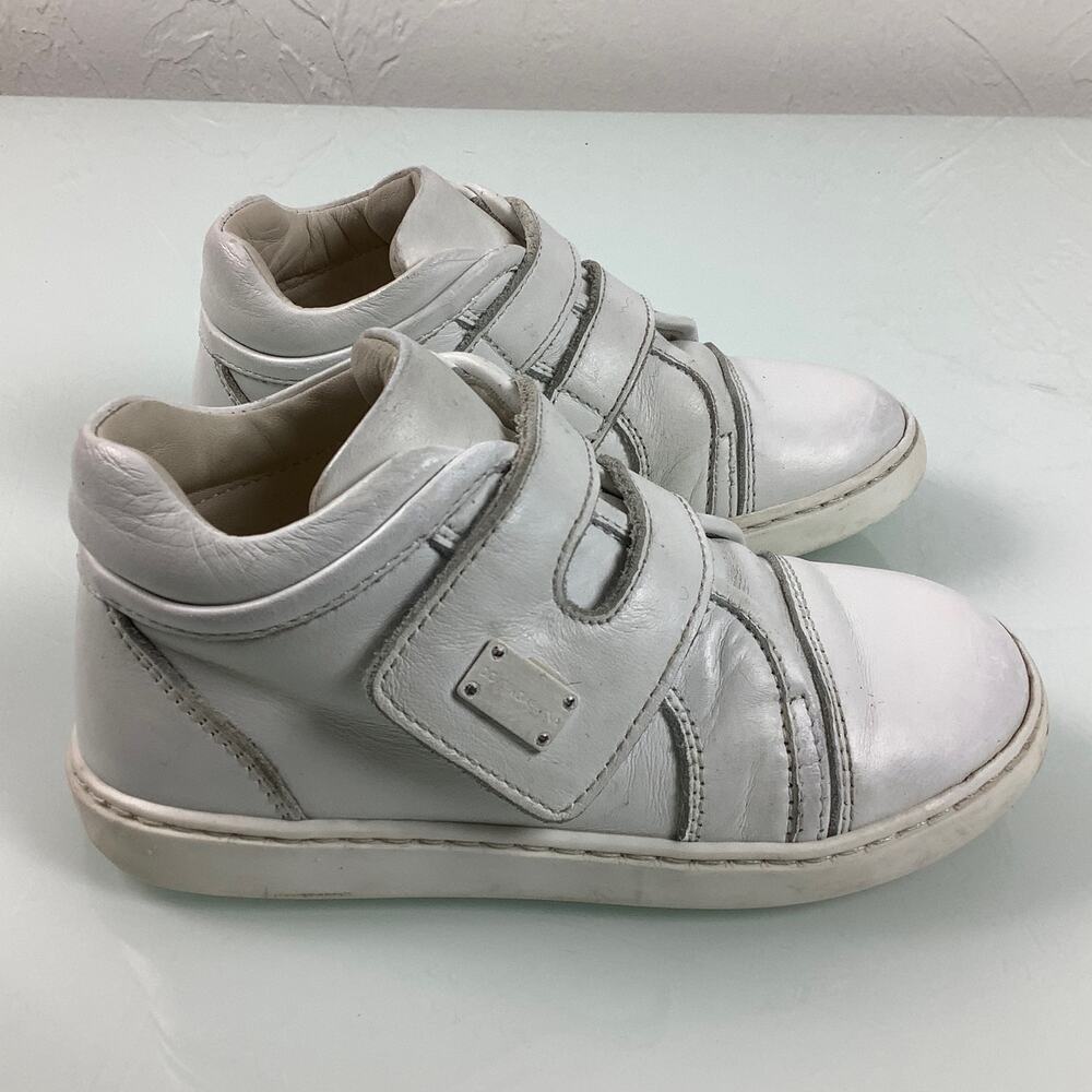 Dolce & Gabbana White leather easy on off sneakers toddler unisex SZ 9.5C